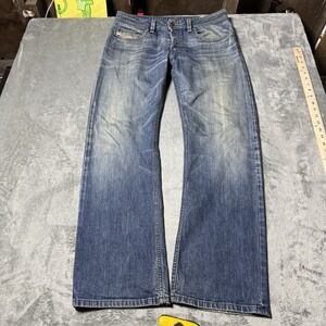 Diesel Jeans Men 32x30 Blue Levan Relaxed Straight Leg Baggy Denim Mudwash 0088W